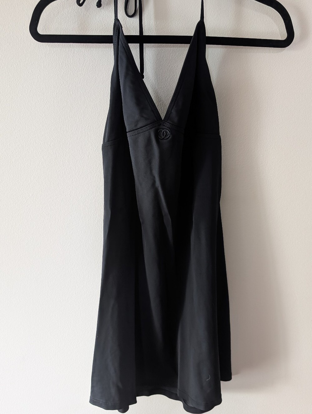 CHANEL Black Logo Spandex Dress - Circa 1999 NEW